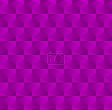 Forma geométrica abstracta sin costura patrón vector de fondo. Púrpura 3d a cuadros, rectángulos, patrón de repetición en zigzag.