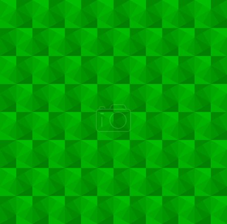 Forma geométrica abstracta sin costura patrón vector de fondo. Verde 3d cuadros, rectángulos, zigzag patrón de repetición.