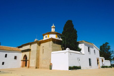 Photo for Palos de la frontera, Spain - April 22, 2023: Monastery of La Rabida, historical building. - Royalty Free Image
