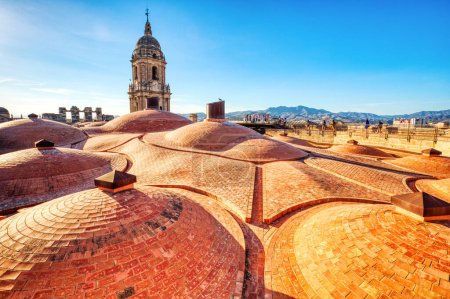 Foto de Malaga Cathedral Rooftop at Sunset in Malaga, Andalucia, Spain - Imagen libre de derechos