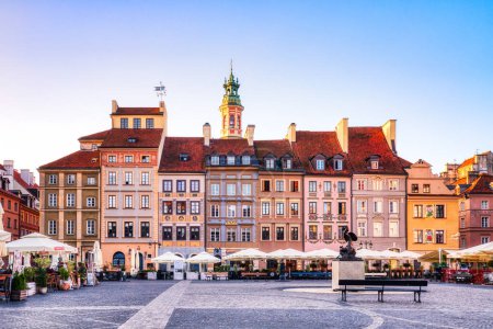 Old Town Square in Warsaw during a Sunny Day, Poland
