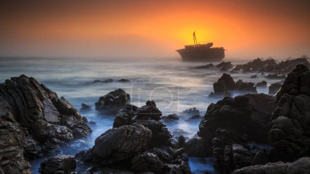 Foto de Naufragio Machu Maru Puesta del sol en el punto más meridional de África - Imagen libre de derechos