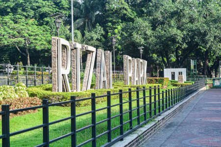 Photo for Rizal Park, Manila, Philippines July 2, 2014: Rizal Park built up signage along Taft Ave., Manila, Philippines - Royalty Free Image