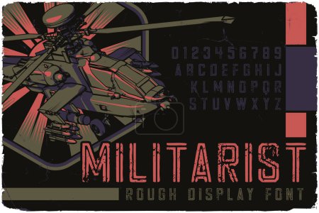 Fuente de etiqueta militar llamada Militarist. Tipo de letra original para cualquier su diseño como carteles, camisetas, logotipo, etiquetas, etc..
