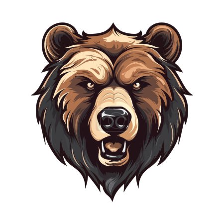 Illustration for Bear head mascot. Logo design. Illustration for printing on t-shirts. - Royalty Free Image