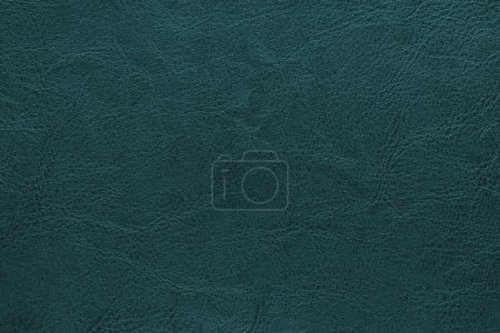 Photo for Genuine turquoise leather texture, natural animal skin, luxury vintage cowhide background. Eco friendly leatherette, faux leather. Wallpapere, backdrop, copy space - Royalty Free Image