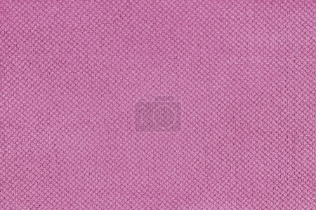 Plain rosa Velor Polsterstoff, Jacquard mit feinem Diamant Textur Hintergrund. Nahaufnahme, Makrotuch textile Oberfläche. Tapete, Hintergrund mit Kopierraum