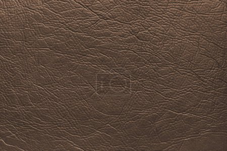 Photo for Genuine brown leather texture, natural animal skin, luxury vintage cowhide background. Eco friendly leatherette, faux leather rough structure. Wallpapere, backdrop, copy space - Royalty Free Image