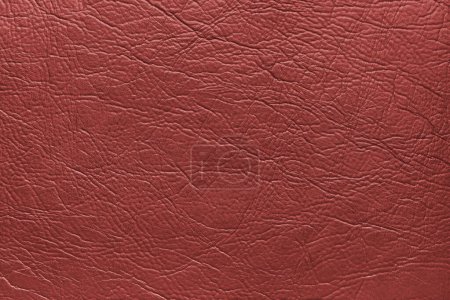Photo for Genuine red leather texture, natural animal skin, luxury vintage cowhide background. Eco friendly leatherette, faux leather rough structure. Wallpapere, backdrop, copy space - Royalty Free Image