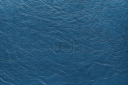 Photo for Genuine blue leather texture, natural animal skin, luxury vintage cowhide background. Eco friendly leatherette, faux leather rough structure. Wallpapere, backdrop, copy space - Royalty Free Image