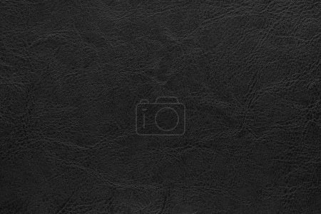 Photo for Genuine black leather texture, natural animal skin, luxury vintage cowhide background. Eco friendly leatherette, faux leather. Wallpapere, backdrop, copy space - Royalty Free Image