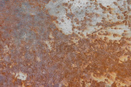 Rojo oxidado metal, grunge angustiado superficie metálica textura de fondo. pared corrosiva dañada envejecida, fondo abstracto, wallparer, telón de fondo