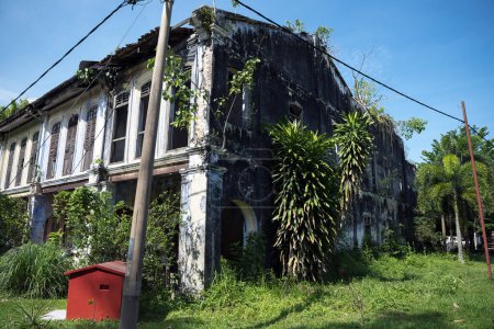 View of dilapidated and abandoned tin mining town of Papan in the outskirts of the city of Pusing, Perak, Malaysia
