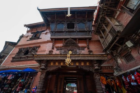 Photo for Kathmandu, Nepal - Apr 17, 2023: A reconstruction of Seto Machindranath Temple, Kathmandu, Nepal - Royalty Free Image