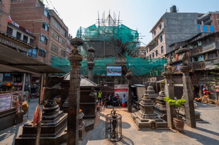 Photo for Kathmandu, Nepal - Apr 17, 2023: A reconstruction of Seto Machindranath Temple, Kathmandu, Nepal - Royalty Free Image