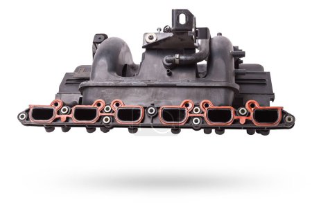 Intake manifold plastic housing with a system for adjusting the air flow to the engine. Repair and replacement of spare parts of vehicles in a car service.
