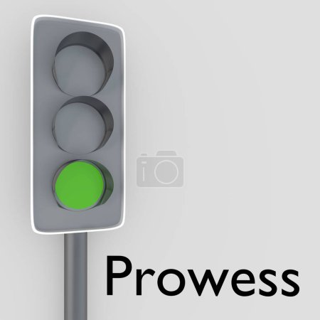 Foto de Ilustración 3D de color verde en semáforo, titulada Prowess. - Imagen libre de derechos