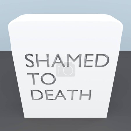 Photo for 3d illustration of a symbolic gravestone, named as SHAMED TO DEATH. - Royalty Free Image