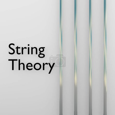 Foto de Ilustración 3D de 4 cuerdas, titulada Teoría de Cuerdas. - Imagen libre de derechos