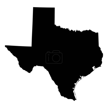 Texas Karte Form, vereinigte Staaten von Amerika. Flaches Konzept Symbol Symbol Vektor Illustration .