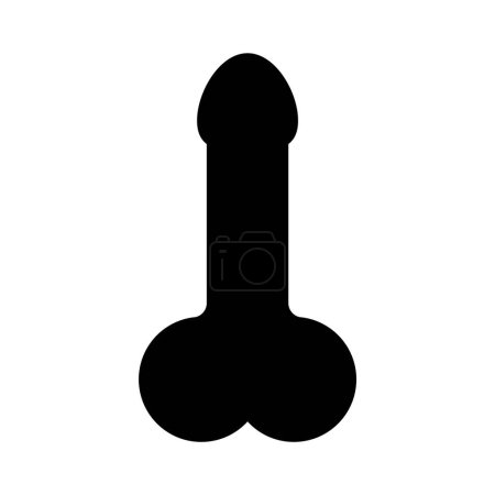 Illustration for Man anatomy organ, penis pictogram icon, masculine genital web graphic vector illustration . - Royalty Free Image