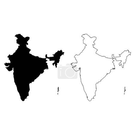 Ensemble de carte de l'Inde graphique, icône de géographie de voyage, pays nation région de l'atlas indien, illustration vectorielle .