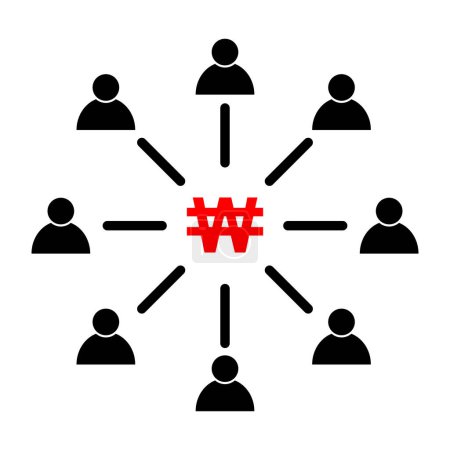 Illustration for Employee engagement make money vector icon, person flat web symbol design vector illustration . - Royalty Free Image