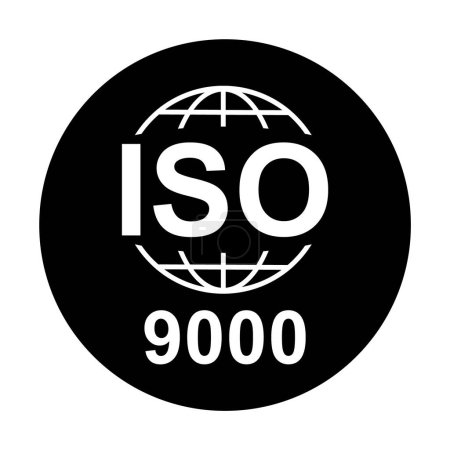 Téléchargez les illustrations : Iso 9000 icône. Symbole de qualité standard. Bouton vectoriel isolé sur fond blanc . - en licence libre de droit