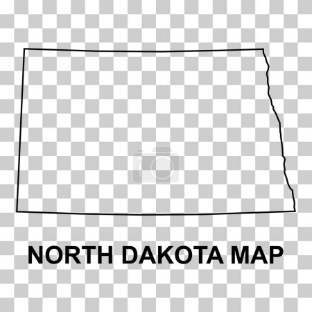 Illustration for North Dakota map shape, united states of america. Flat concept icon symbol vector illustration . - Royalty Free Image