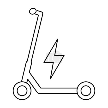 Ilustración de Icono de scooter eléctrico, transporte ecológico plano urbano, ilustración del vector del vehículo . - Imagen libre de derechos