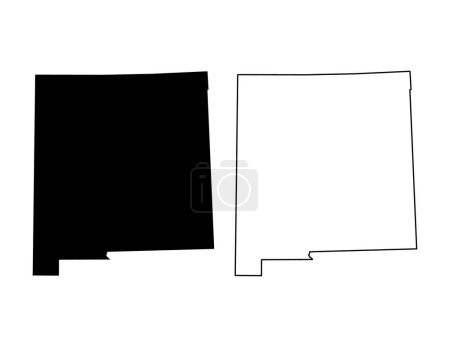 Ilustración de Set of New Mexico map, united states of america. Flat concept vector illustration . - Imagen libre de derechos