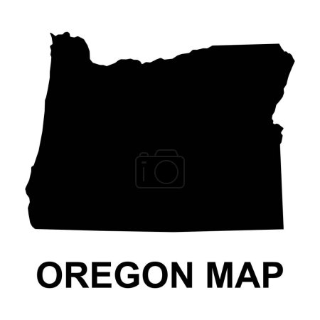 Illustration for Oregon map shape, united states of america. Flat concept icon symbol vector illustration . - Royalty Free Image