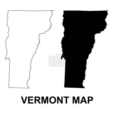 Ilustración de Set of Vermont map shape, united states of america. Flat concept vector illustration . - Imagen libre de derechos
