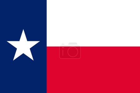Drapeau du Texas, graphisme américain uni, illustration vectorielle patriotique de couleur isolée .