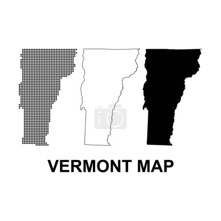 Ilustración de Set of Vermont map shape, united states of america. Flat concept vector illustration . - Imagen libre de derechos