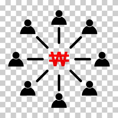 Ilustración de Employee engagement make money vector icon, person flat web symbol design vector illustration . - Imagen libre de derechos