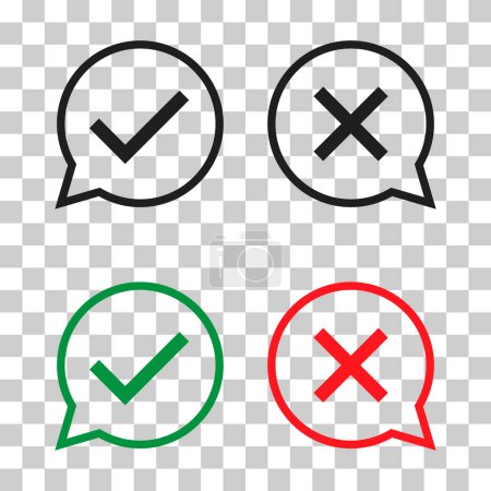 Illustration for Set of check do dos mark, correct wrong sign, vector illustration choice icon . - Royalty Free Image