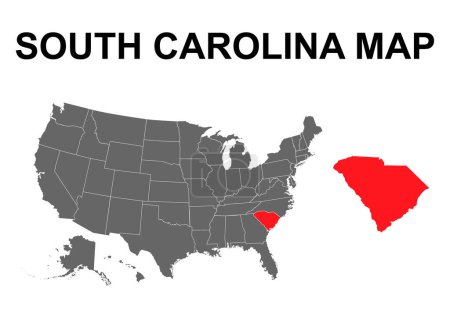 Ilustración de Forma de mapa de Carolina del Sur, estados unidos de América. Icono concepto plano símbolo vector ilustración . - Imagen libre de derechos