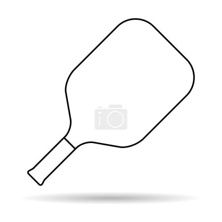 Pickleball racket sport, indoor paddle shadow icon, web flat symbol vector illustration .
