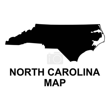 Illustration for North Carolina map shape, united states of america. Flat concept symbol vector illustration . - Royalty Free Image