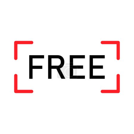 Téléchargez les illustrations : Signe de bouton web gratuit, icône de l'étiquette de conception de promotion, illustration vectorielle commerciale gratuite . - en licence libre de droit