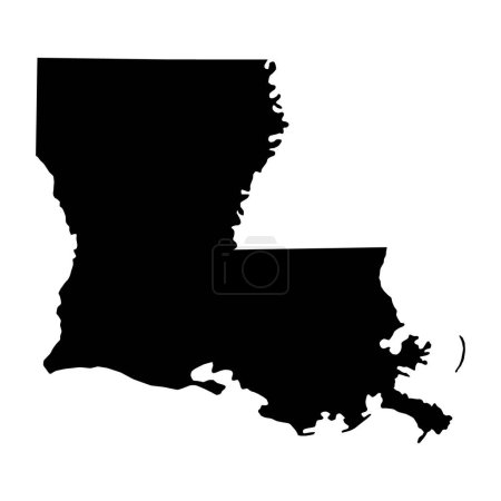 Louisiana map shape, united states of america. Flat concept icon symbol vector illustration .