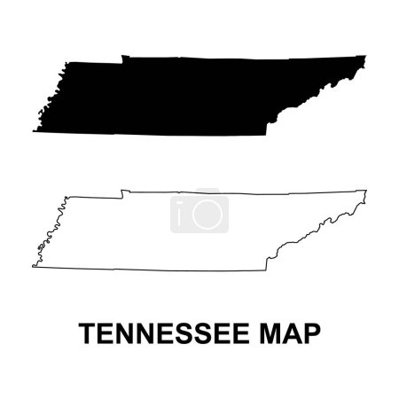 Téléchargez les illustrations : Set of Tennessee map shape, united states of america. Flat concept vector illustration . - en licence libre de droit