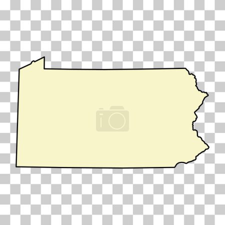 Ilustración de Forma del mapa de Pensilvania, estados unidos de América. Icono concepto plano símbolo vector ilustración . - Imagen libre de derechos