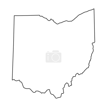 Ilustración de Ohio forma de mapa, estados unidos de América. Icono concepto plano símbolo vector ilustración . - Imagen libre de derechos