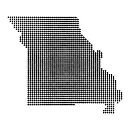 Ilustración de Missouri map shape, united states of america. Flat concept icon symbol vector illustration . - Imagen libre de derechos