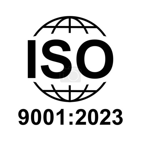 Téléchargez les illustrations : Iso 9001 icône. Symbole de qualité standard. Bouton vectoriel isolé sur fond blanc . - en licence libre de droit