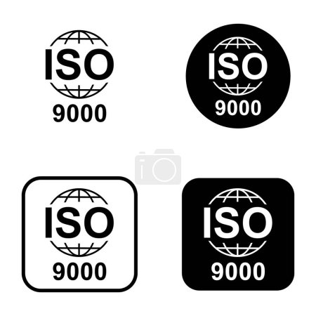 Téléchargez les illustrations : Ensemble d'icône Iso 9000. Symbole de qualité standard. Bouton vectoriel isolé sur fond blanc . - en licence libre de droit