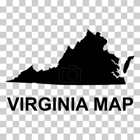 Ilustración de Virginia forma de mapa, estados unidos de América. Icono concepto plano símbolo vector ilustración . - Imagen libre de derechos
