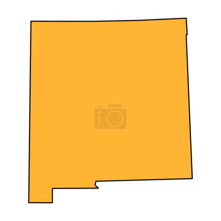 Ilustración de New Mexico map, united states of america. Flat concept icon symbol vector illustration . - Imagen libre de derechos